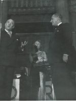 1960 Emmerich Arleth 60 Geburtstag – v.l. Karl Finz, Emmerich Arleth, Betty Fischer, Ernst Arnold