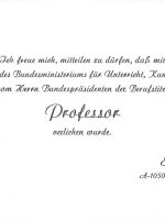 Karte Erich Benedini Professor