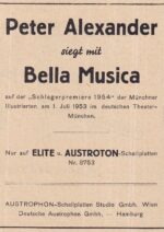 Peter Alexander – Podium Aug. 1953