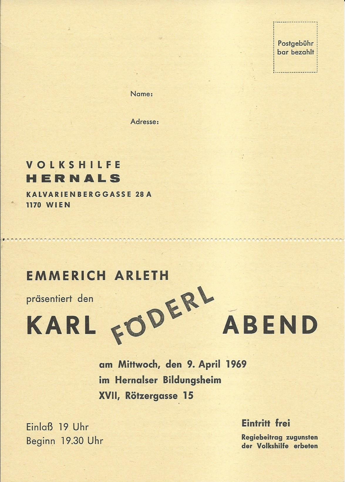 Hernalser Bildungsheim 09.04.1969 – 1