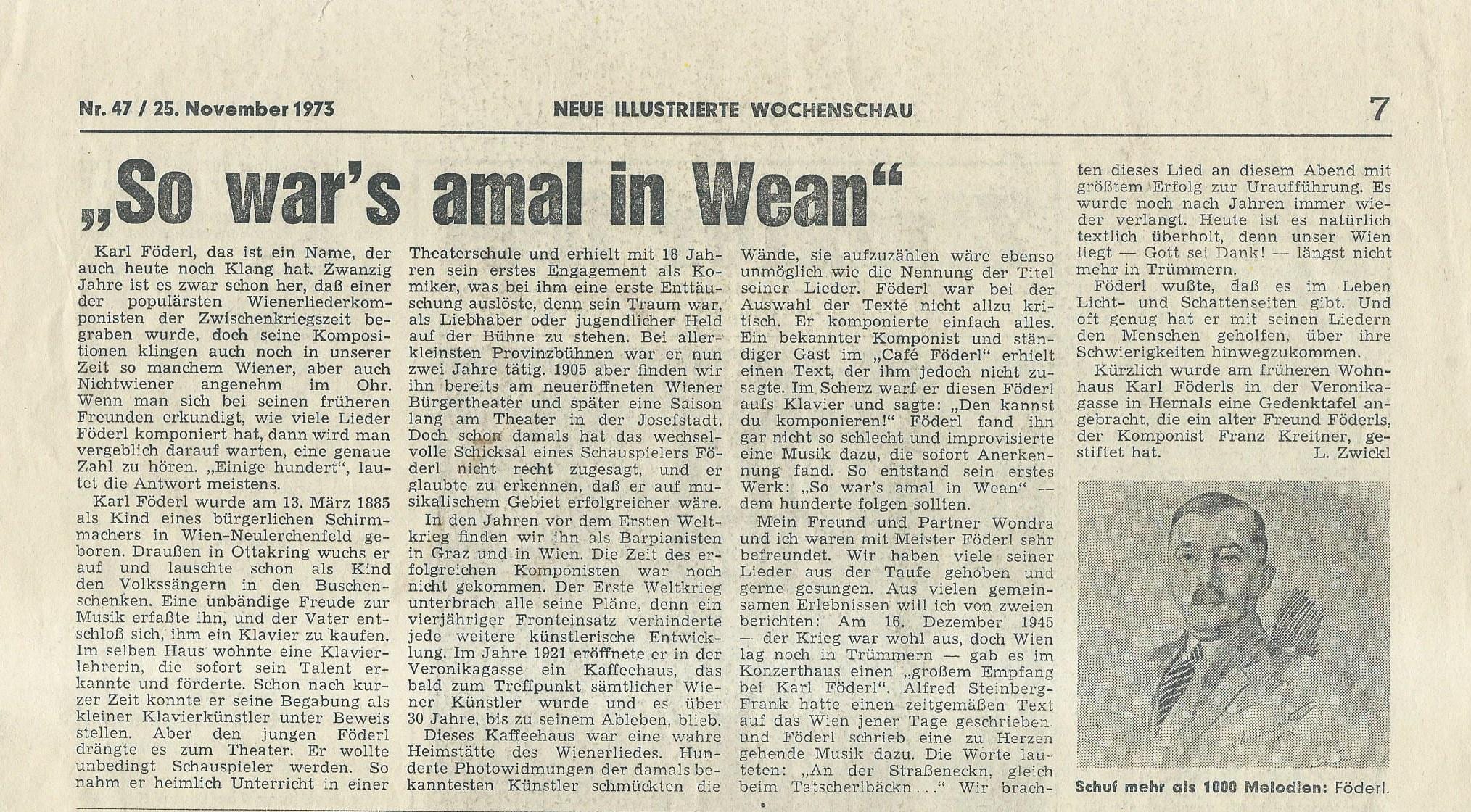 Wochenschau 25.11.1973