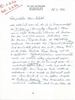 Brief Schönherr an Arleth 25.02.1983 – 1