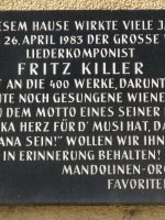 Fritz Killer Gedenktafel – 1100, Favoritenstr. 106
