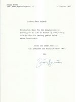 Brief Hauer an Arleth 14.01.1987