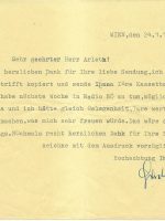 Brief Miklos an Arleth 24.01.1985