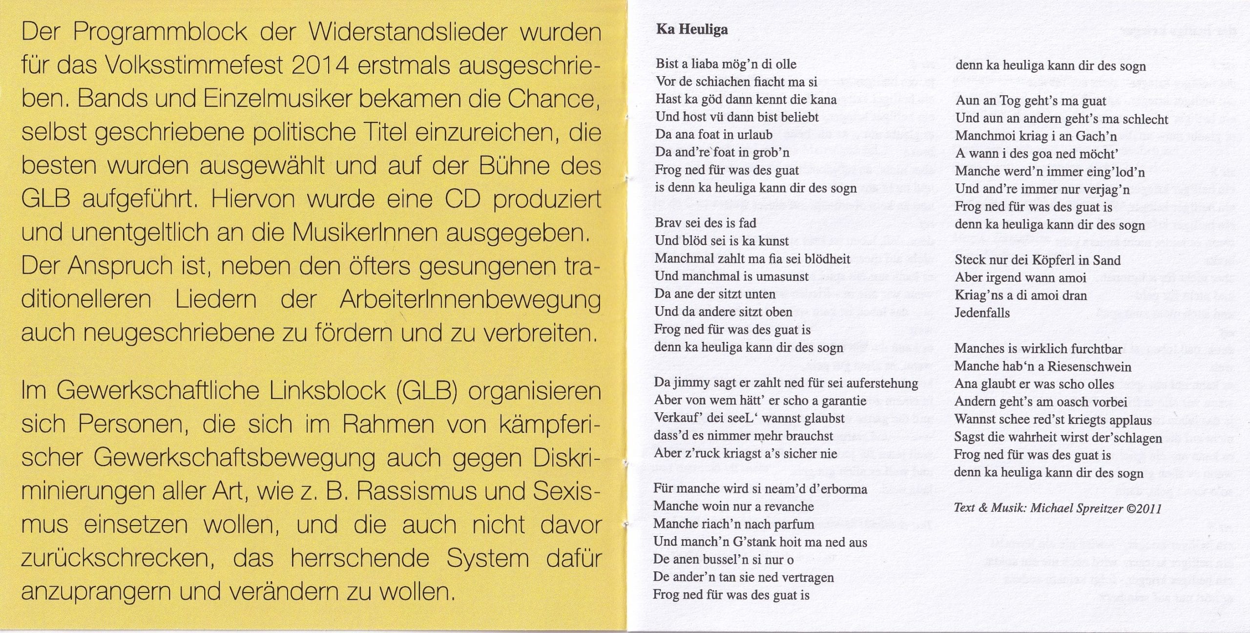 Widerstandslieder 2014 – Booklet – 2-3