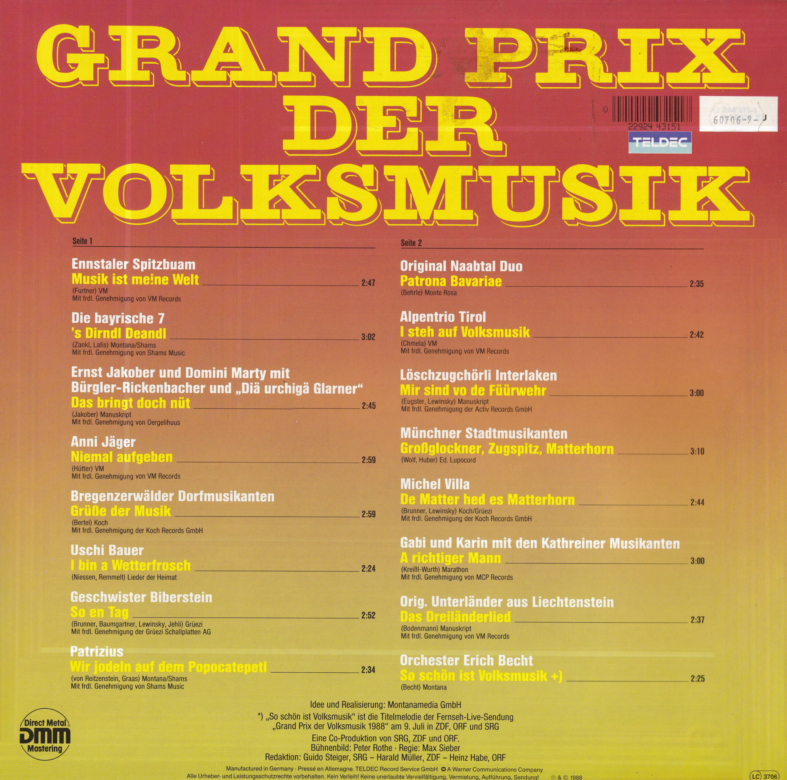 Grand Prix der Volksmusik 1988 – 2