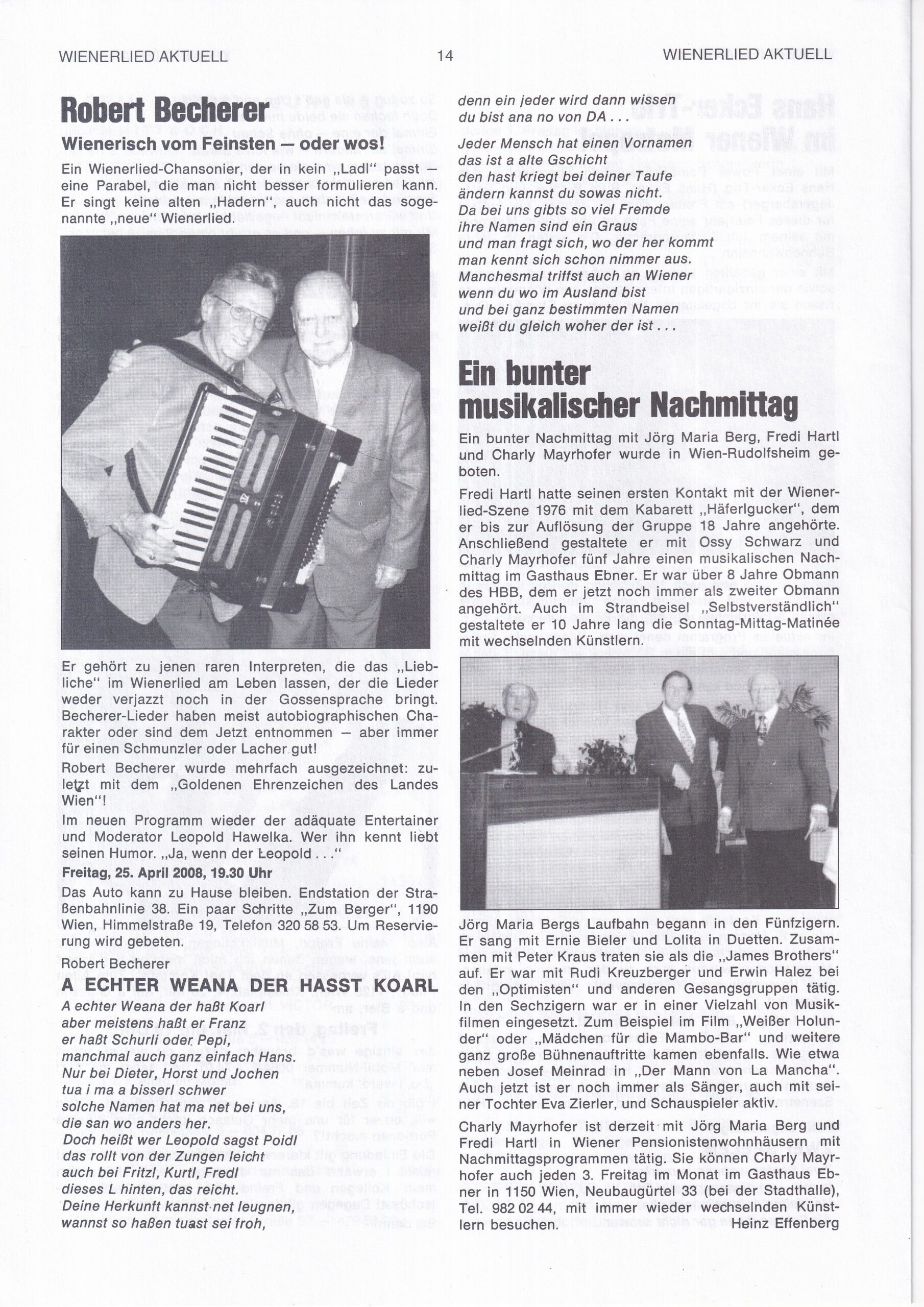 Wienerlied aktuell 2008, Heft 63, Seite 14