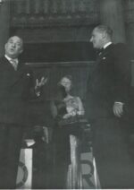 1960 Emmerich Arleth 60 Geburtstag – v.l. Karl Finz, Emmerich Arleth, Betty Fischer, Ernst Arnold