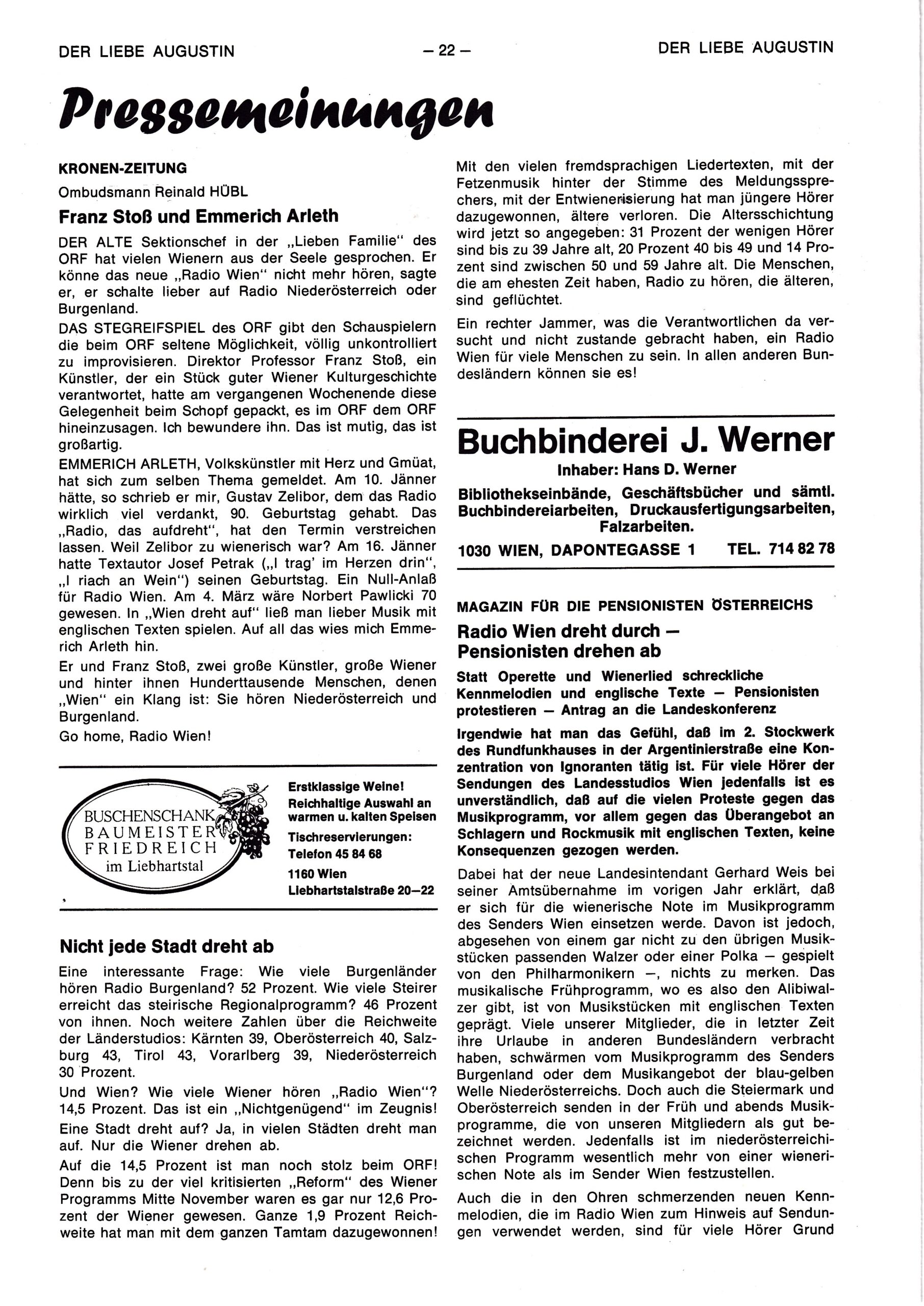 Der liebe Augustin 1993, Heft 4, Seite 22