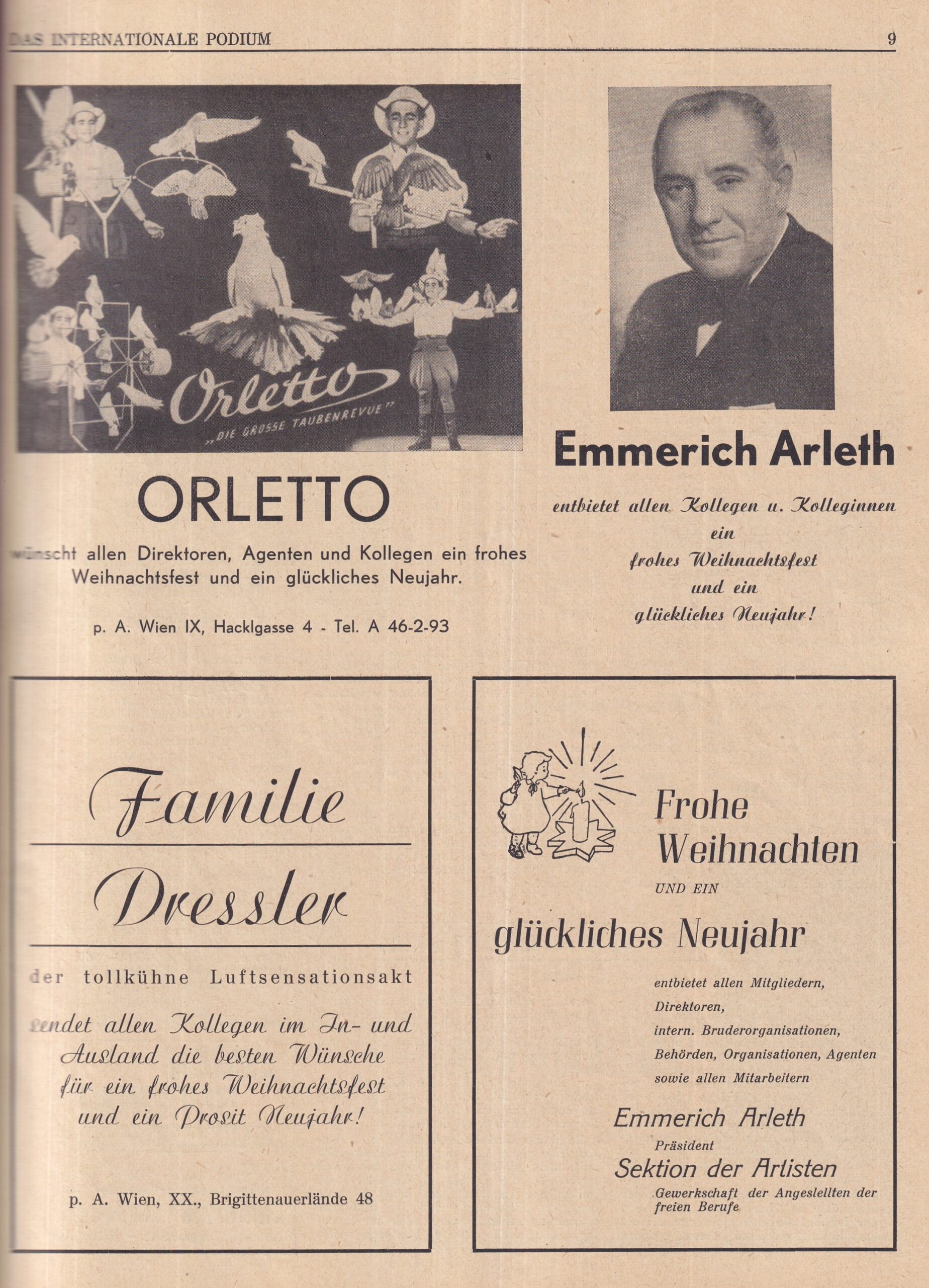 Emm erich Arleth – Podium Dez. 1950