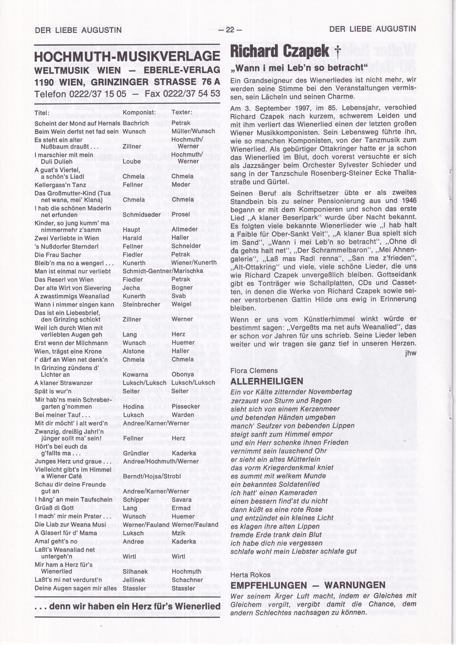 Der liebe Augustin 1997, Heft 21, Seite 22