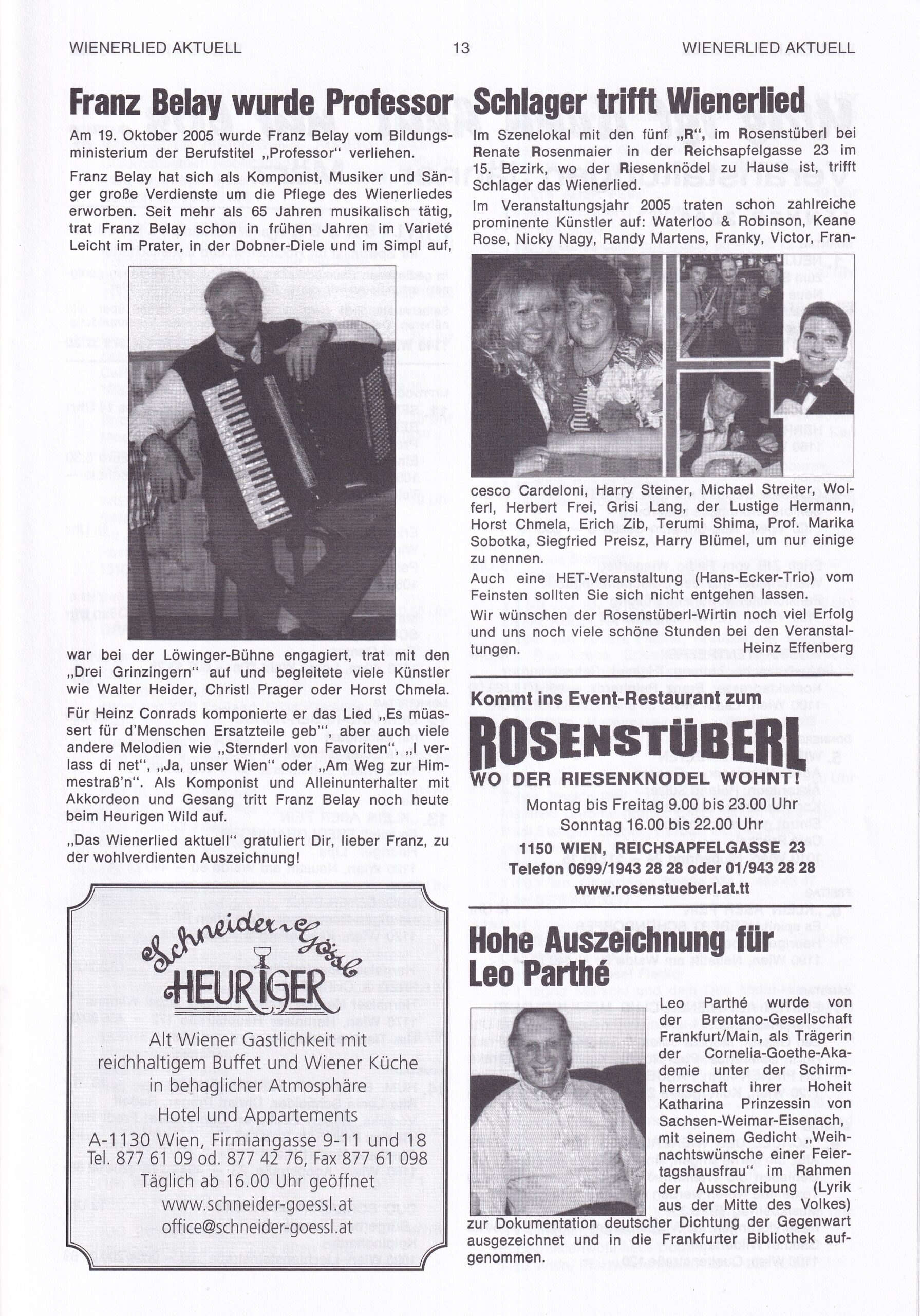 Wienerlied aktuell 2006, Heft 54, Seite 13