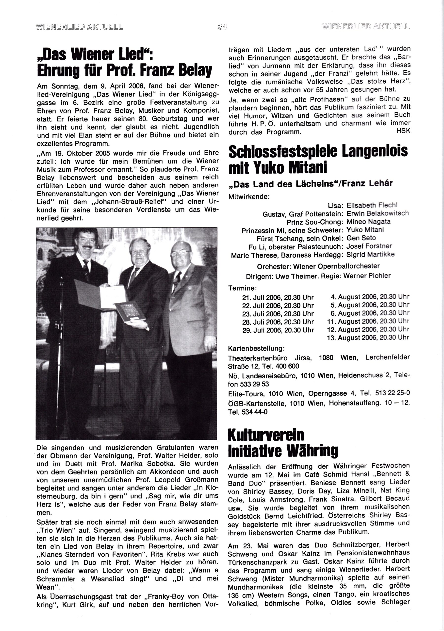 Wienerlied aktuell 2006, Heft 56, Seite 34