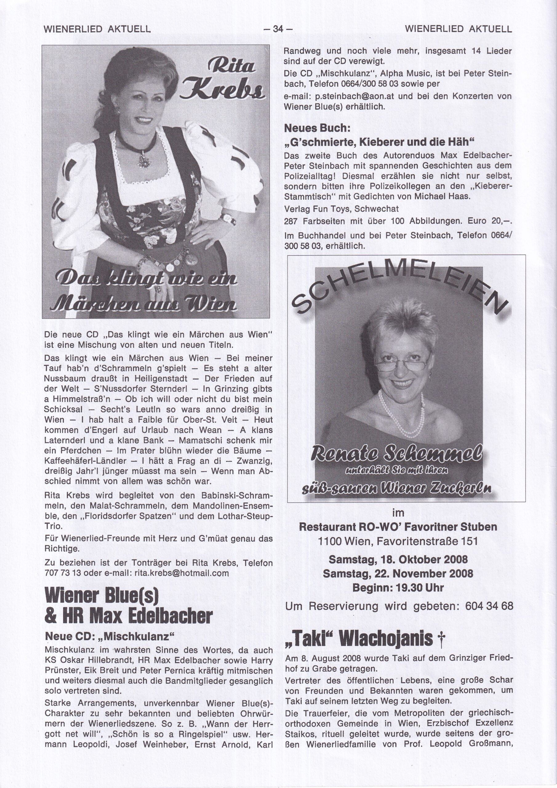 Wienerlied aktuell 2008, Heft 65, Seite 34