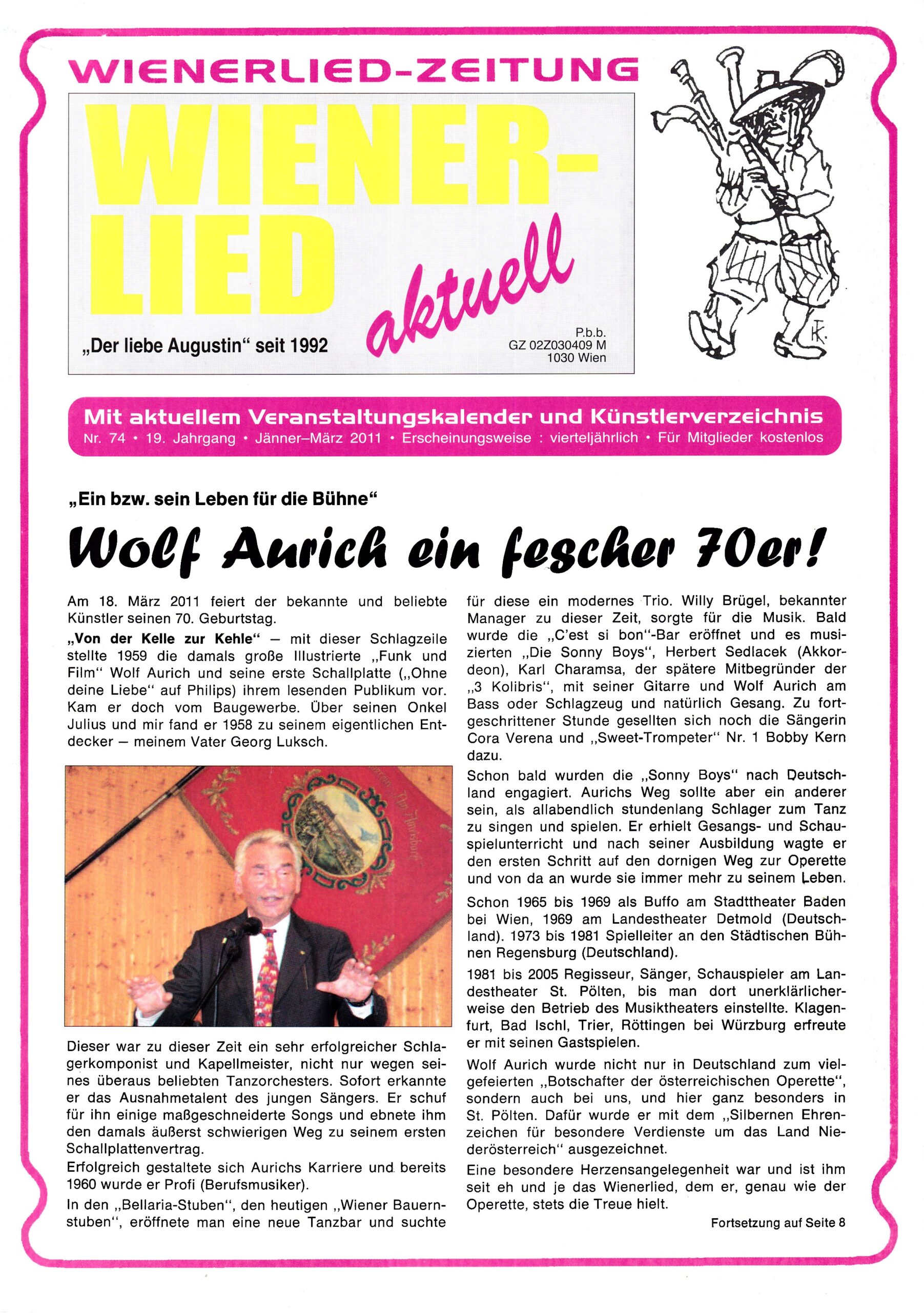 Wienerlied aktuell 2011, Heft 74, Seite 1