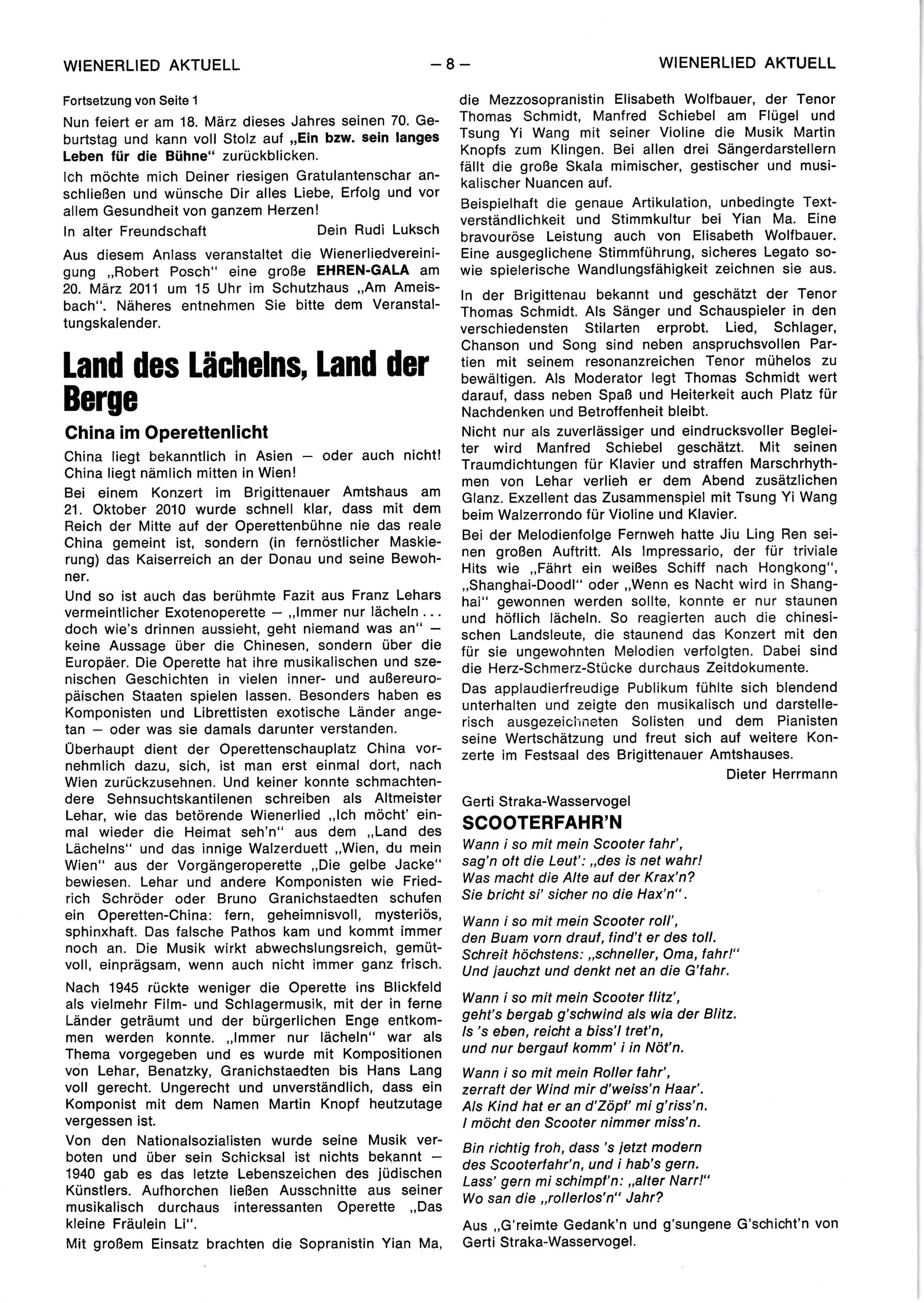 Wienerlied aktuell 2011, Heft 74, Seite 8