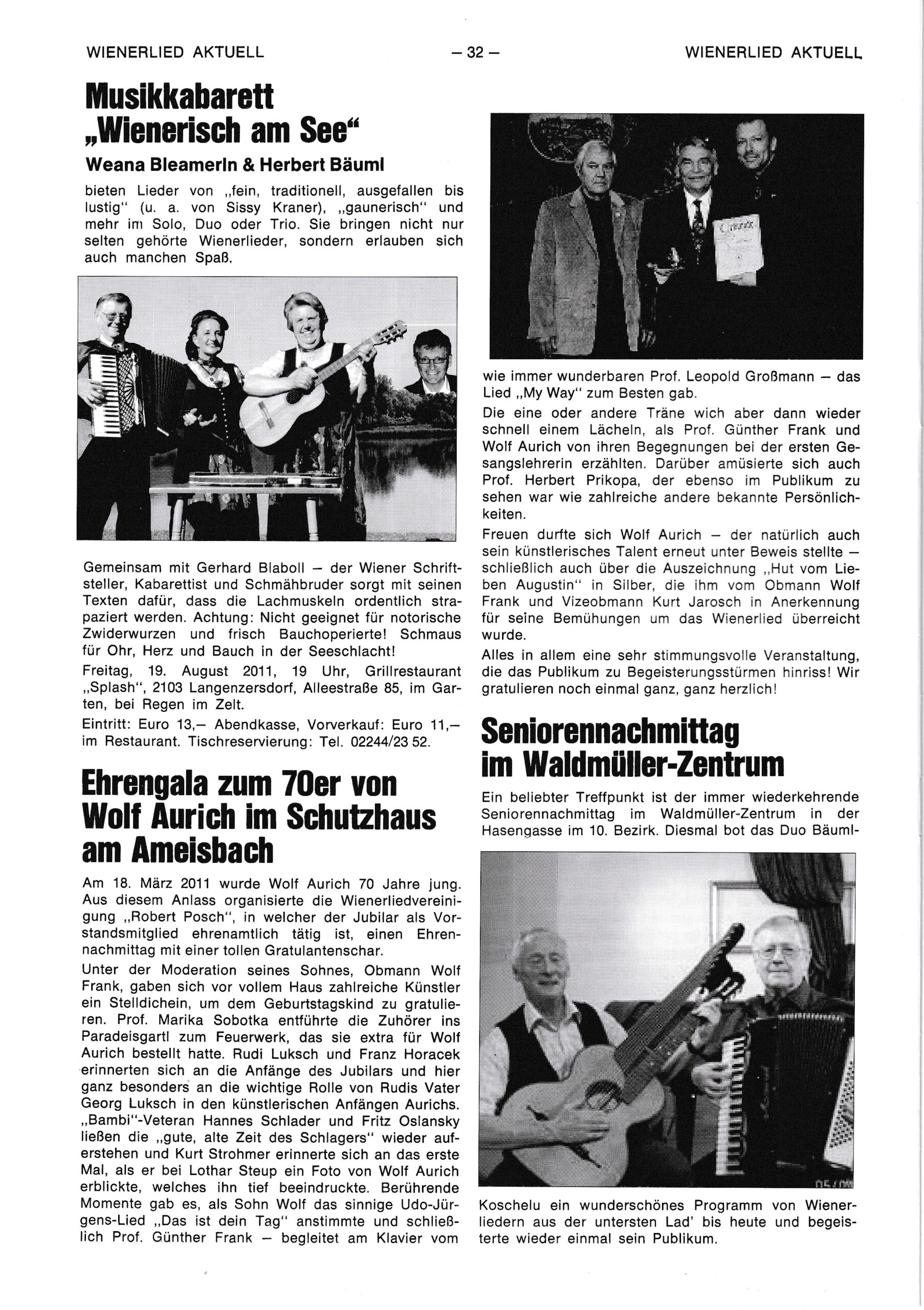 Wienerlied aktuell 2011, Heft 76, Seite 32