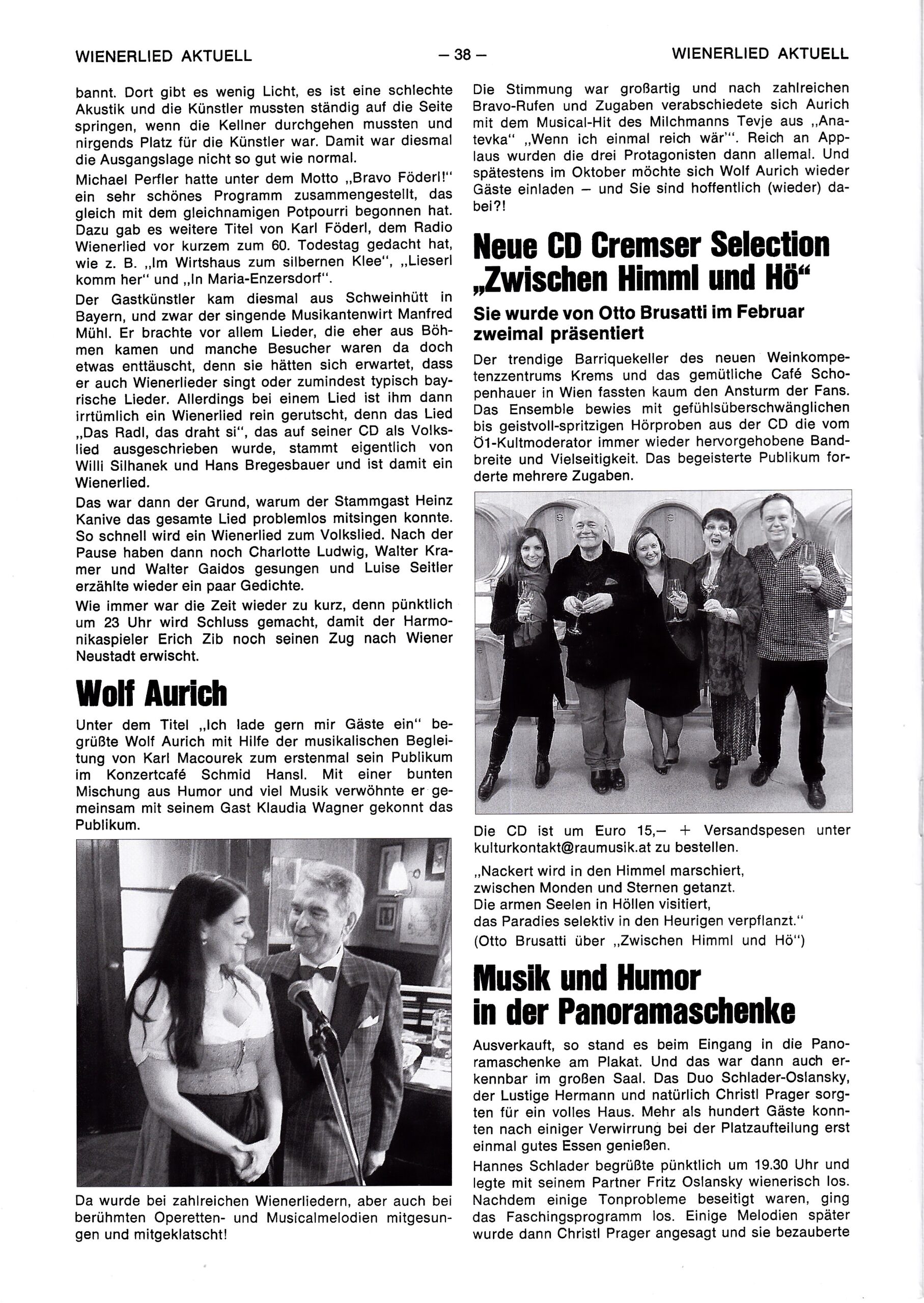 Wienerlied aktuell 2014, Heft 87, Seite 38