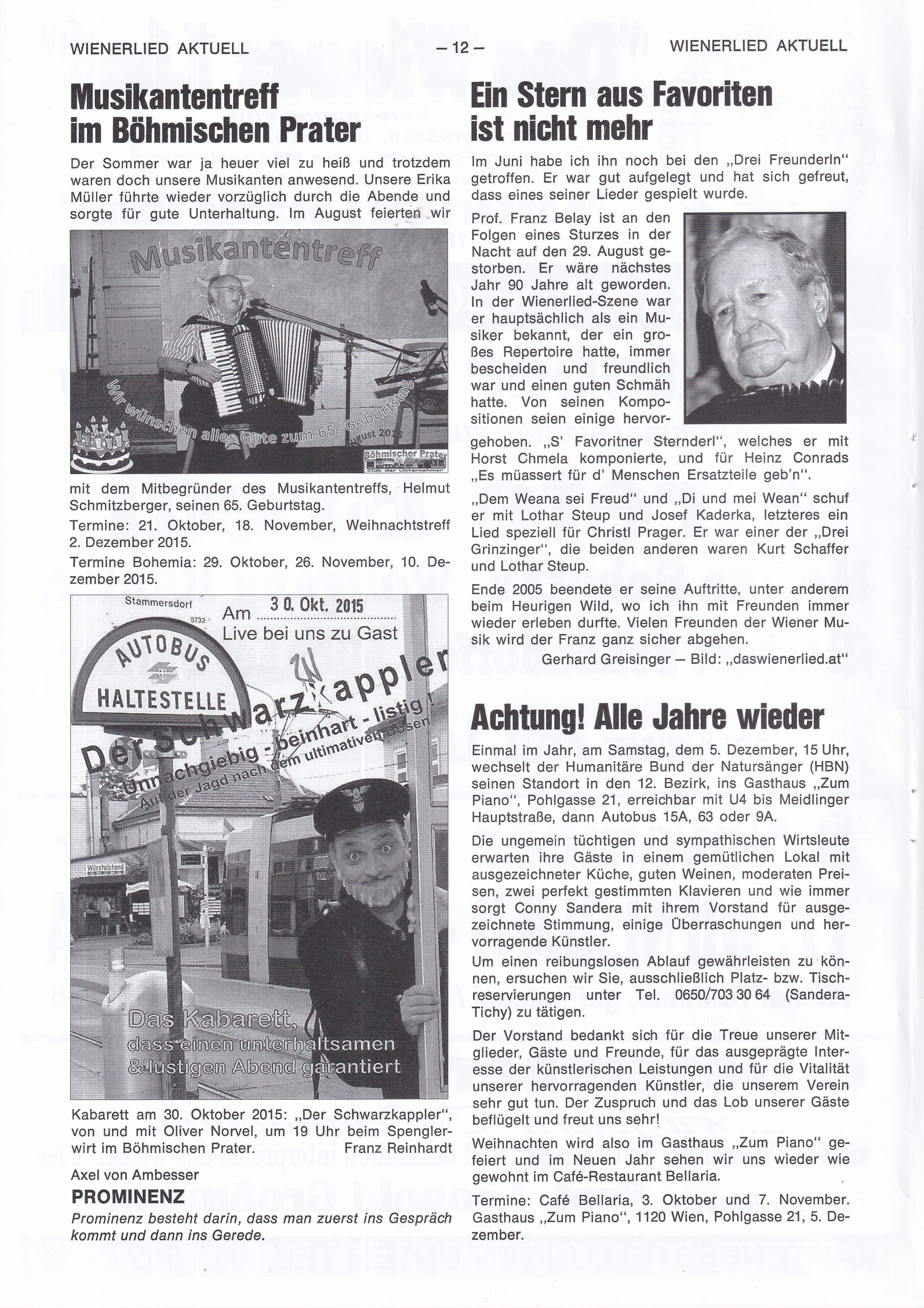 Wienerlied aktuell 2015, Heft 93, Seite 12