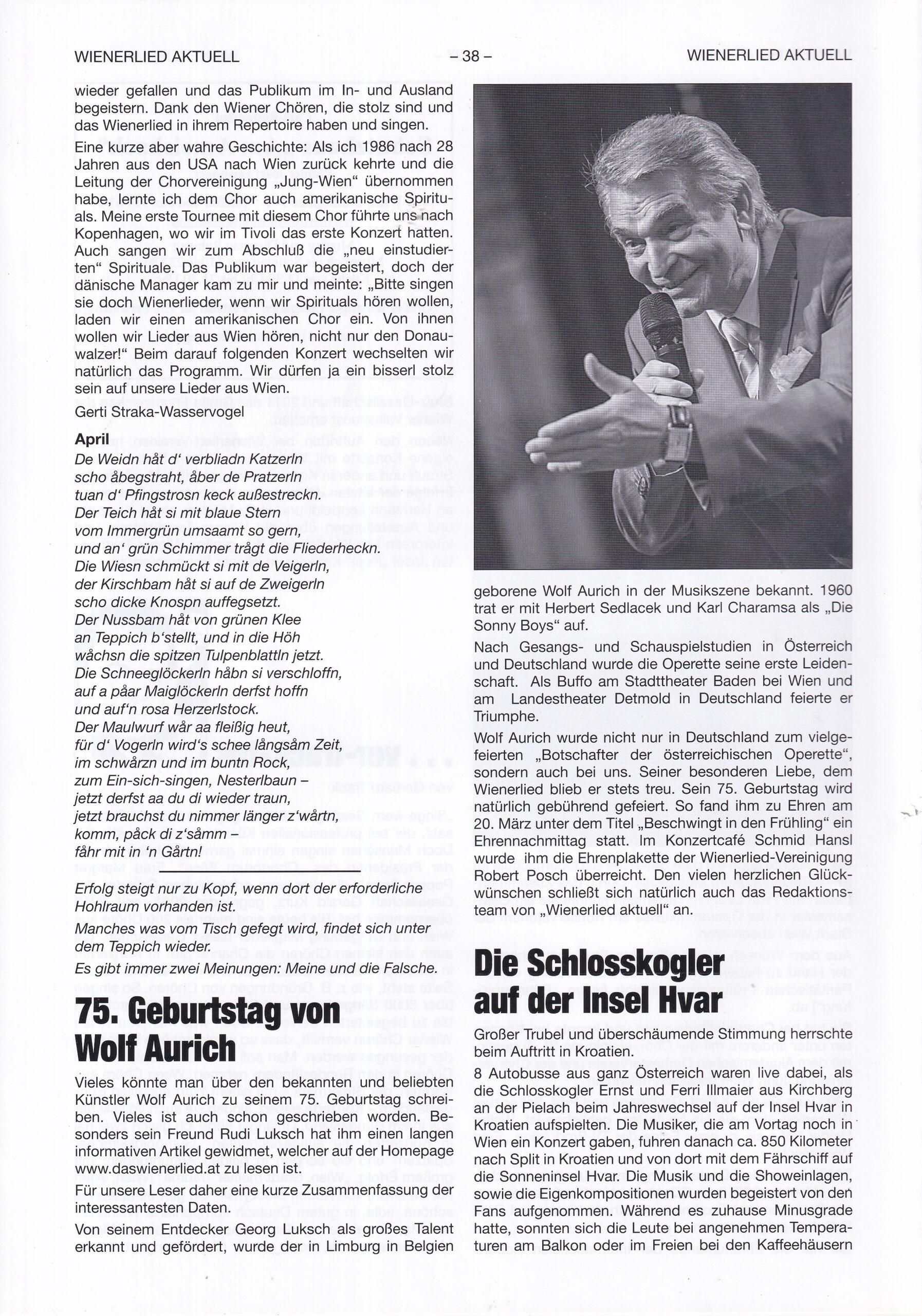 Wienerlied aktuell 2016, Heft 95, Seite 38