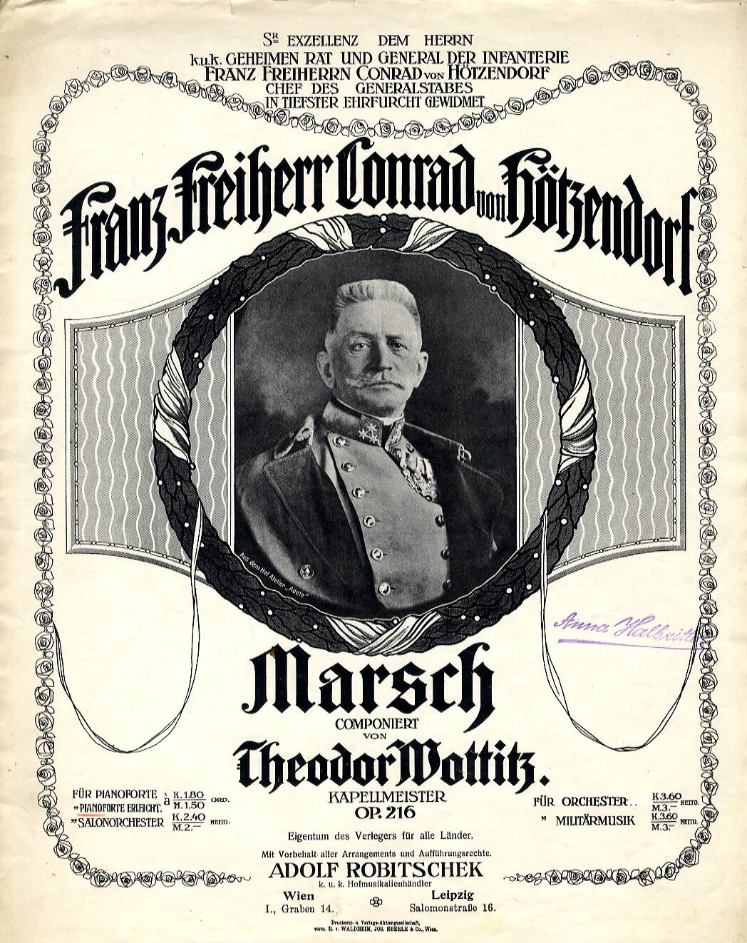 Franz Freiherr Conrad von Hötzendorf