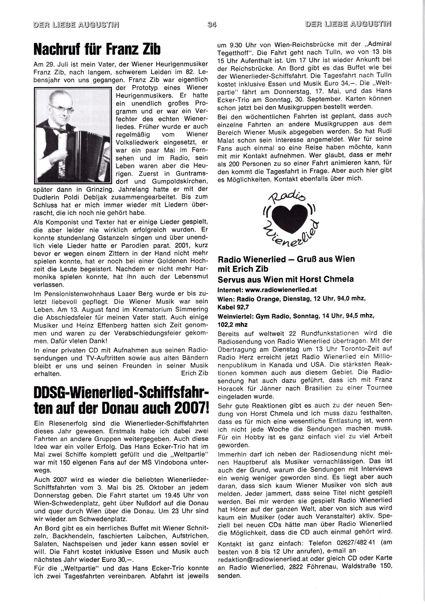 Wienerlied aktuell 2006, Heft 57, Seite 34