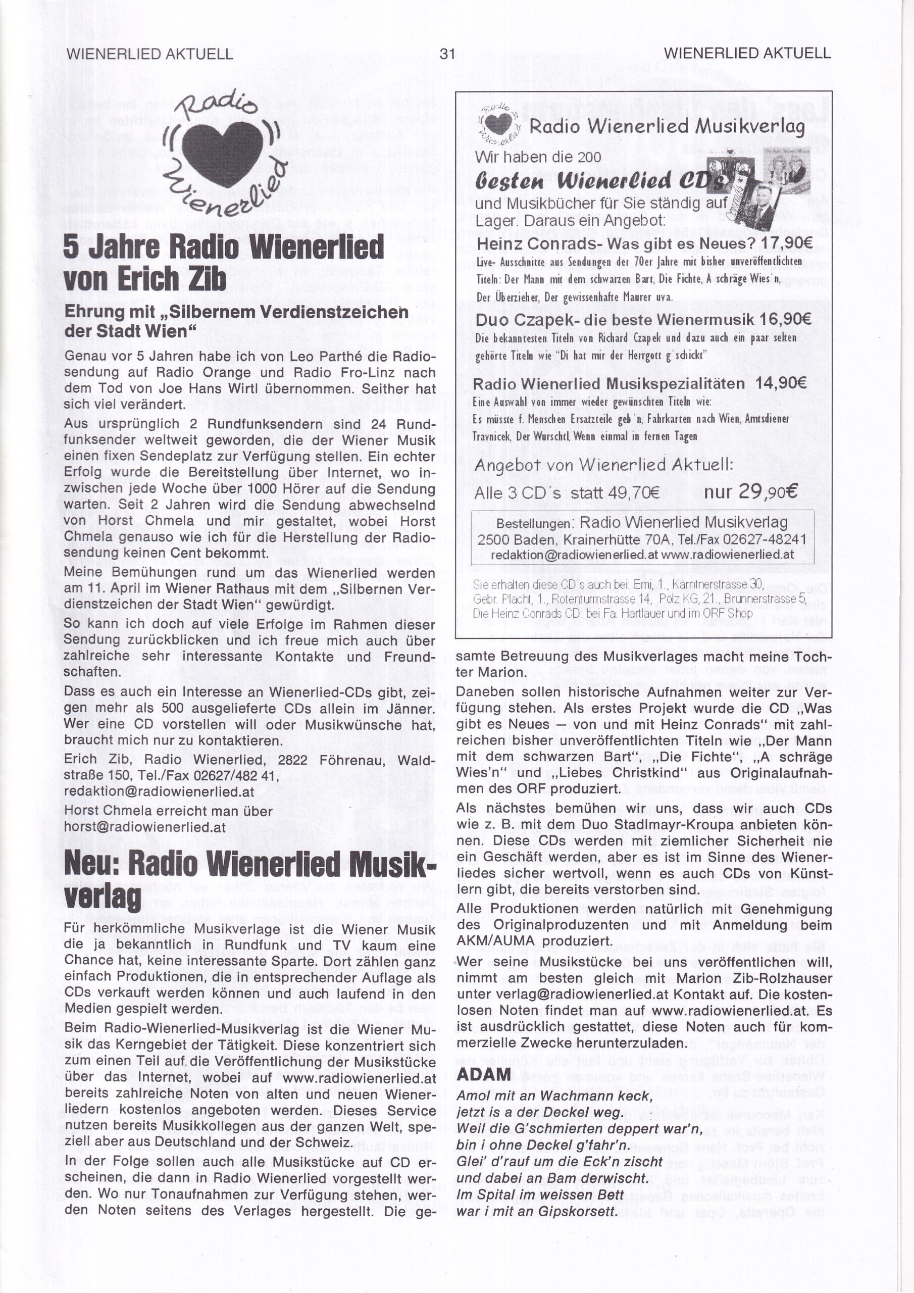 Wienerlied aktuell 2008, Heft 63, Seite 31