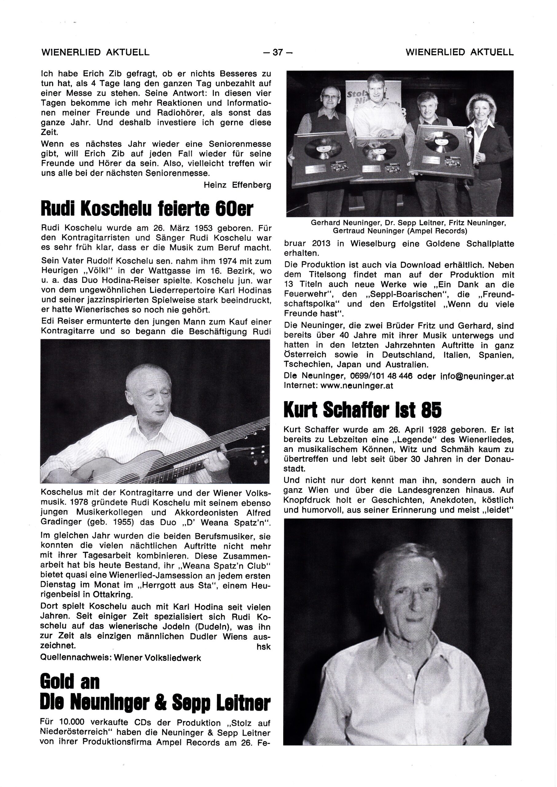 Wienerlied aktuell 2013, Heft 83, Seite 37