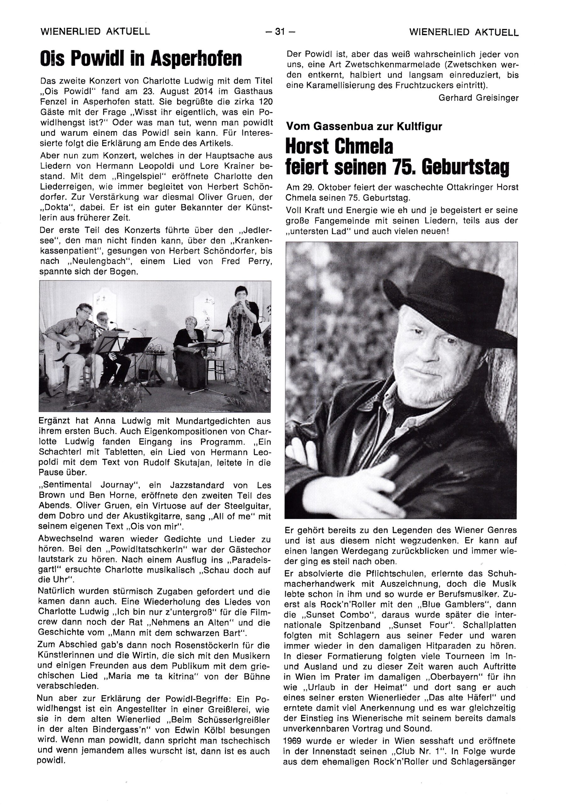 Wienerlied aktuell 2014, Heft 89, Seite 31