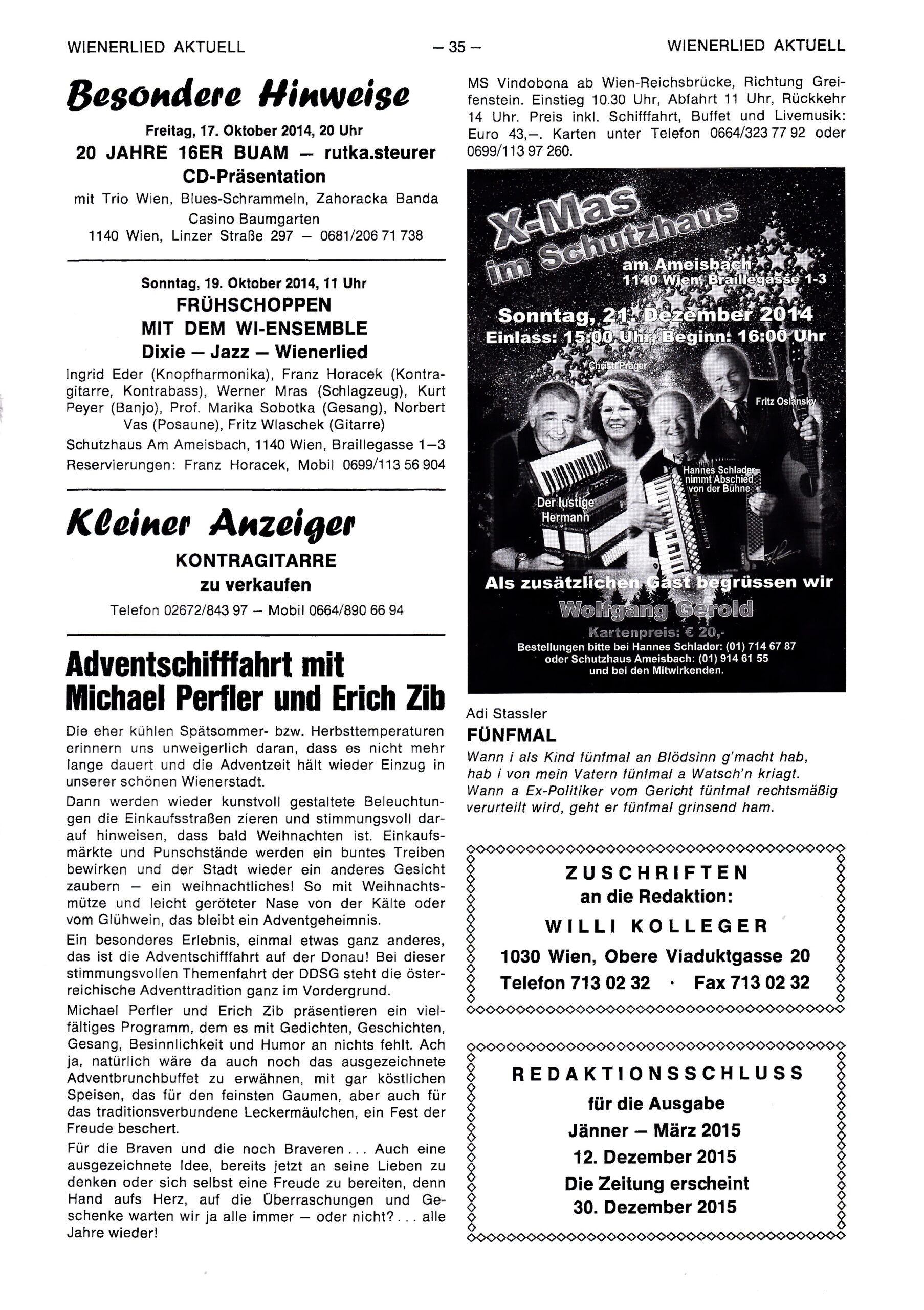 Wienerlied aktuell 2014, Heft 89, Seite 35
