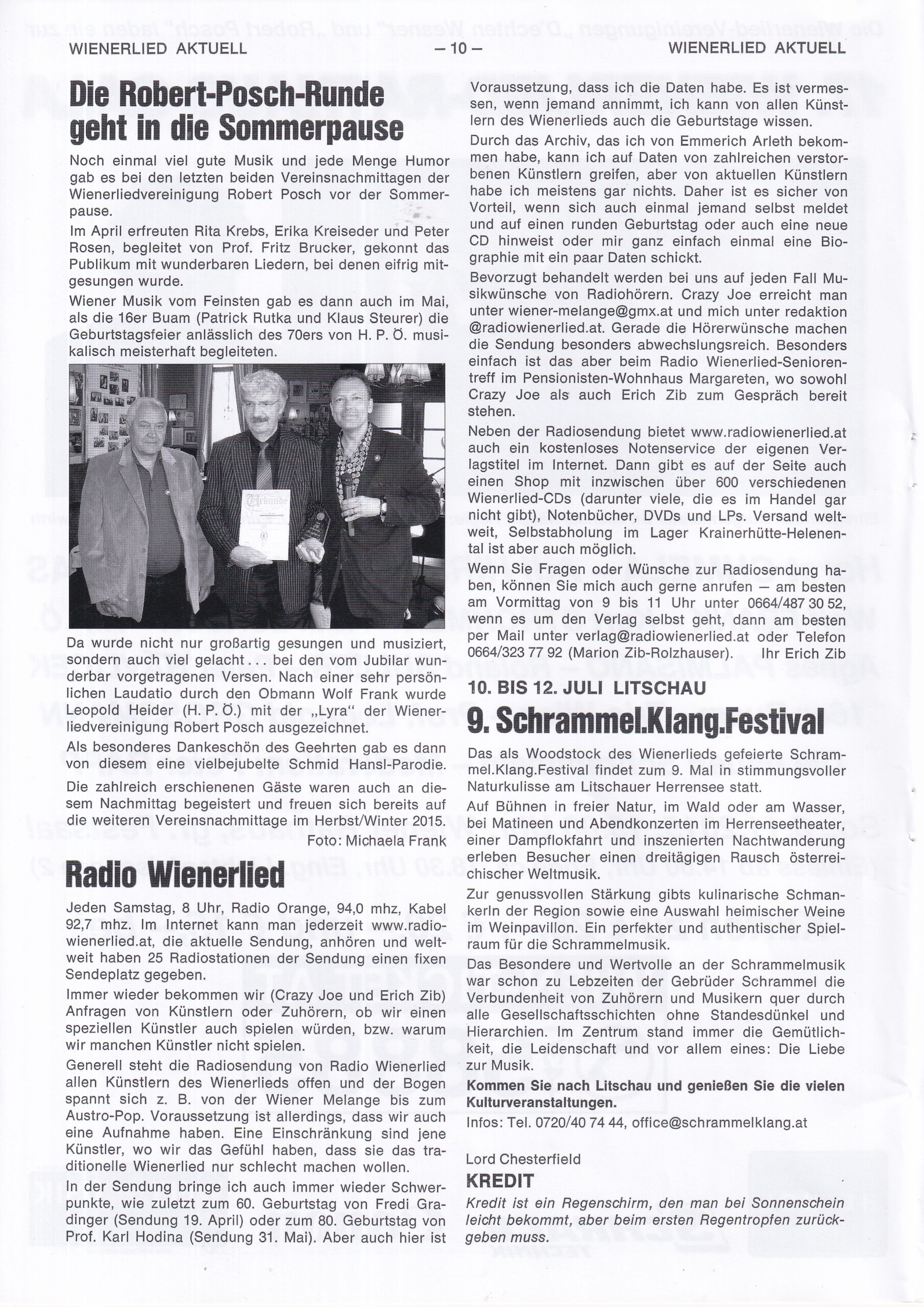 Wienerlied aktuell 2015, Heft 92, Seite 10
