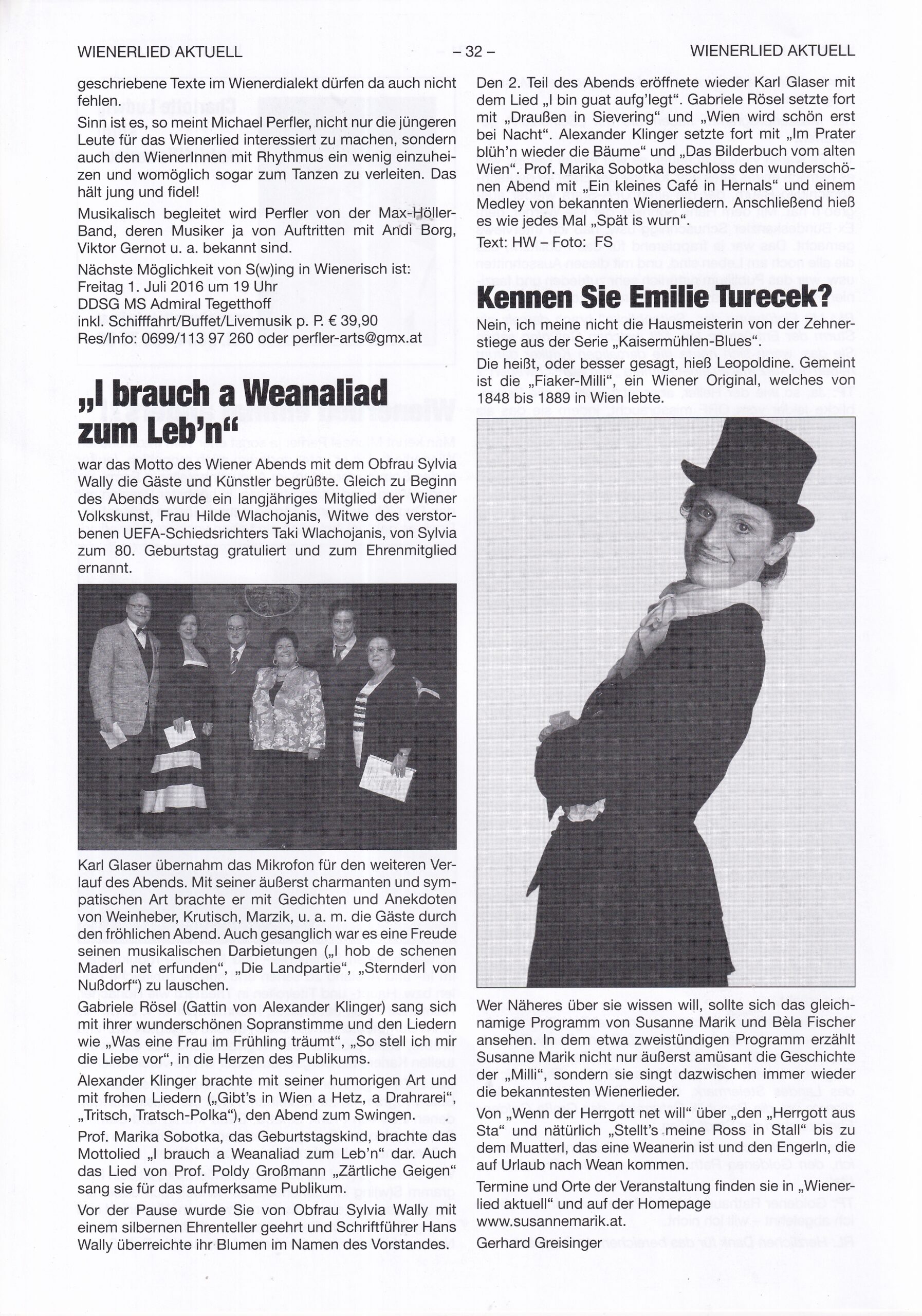 Wienerlied aktuell 2016, Heft 96, Seite 32